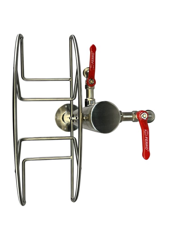 Kran ogrodowy wys. 90cm, śr. 60,3mm, wej. 2x 1/2, wyj. 1cal+ wieszak na wąż ogrodowy, 011-01 - obrazek 9