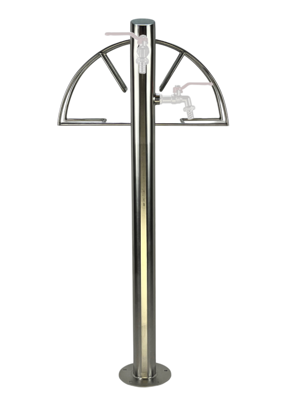 Kran ogrodowy wys. 90cm, śr. 60,3mm, wej. 2x 1/2, wyj. 1cal + wieszak na wąż ogrodowy, 010-01 - obrazek 4