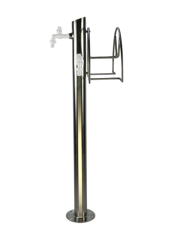 Kran ogrodowy wys. 90cm, śr. 60,3mm, wej. 2x 1/2, wyj. 1cal + wieszak na wąż ogrodowy, 010-01 - obrazek 2