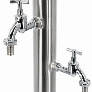 Kran ogrodowy ze stali nierdzewnej z dwoma zaworami grzybkowymi, 009-01