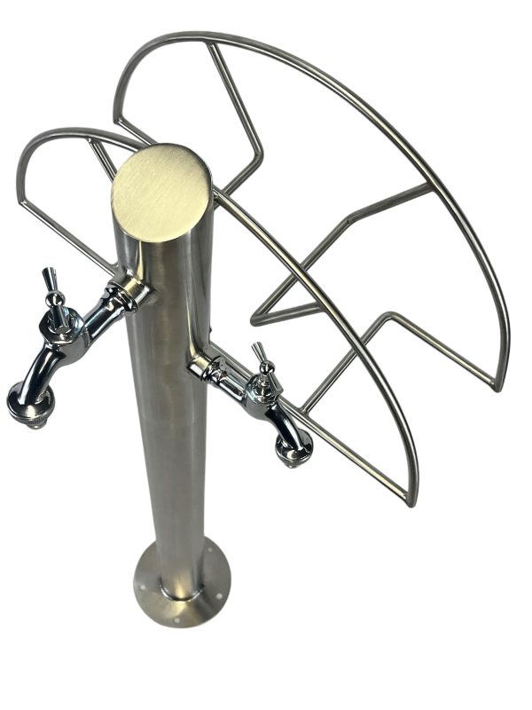Kran ogrodowy wys. 90cm, fi 60,3mm, wej. 1cal, wyj. 2x 1/2+ wieszak na wąż ogrodowy, 012-01 - obrazek 6