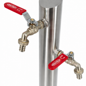 Kran ogrodowy ze stali nierdzewnej z dwoma zaworami kulowymi 1/2, 008-01