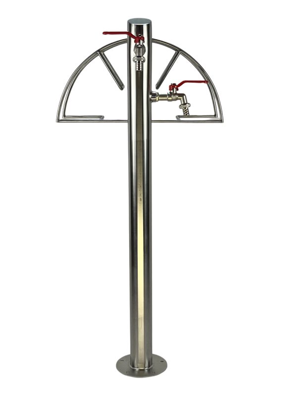 Kran ogrodowy wys. 90cm, śr. 60,3mm, wej. 2x 1/2, wyj. 1cal+ wieszak na wąż ogrodowy, 011-01 - obrazek 3
