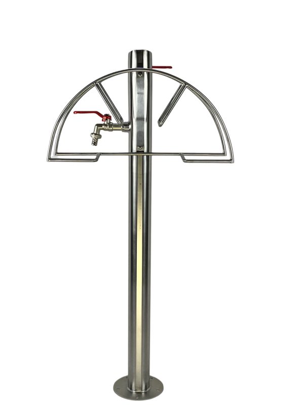Kran ogrodowy wys. 90cm, śr. 60,3mm, wej. 2x 1/2, wyj. 1cal+ wieszak na wąż ogrodowy, 011-01 - obrazek 2