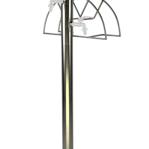 Kran ogrodowy wys. 90cm, śr. 60,3mm, wej. 2x 1/2, wyj. 1cal + wieszak na wąż ogrodowy, 010-01