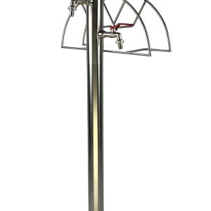 Kran ogrodowy wys. 90cm, śr. 60,3mm, wej. 2x 1/2, wyj. 1cal+ wieszak na wąż ogrodowy, 011-01