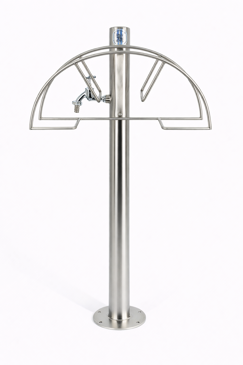 Kran ogrodowy ze stali nierdzewnej z dwoma zaworami grzybkowymi 1/2+ wieszak na wąż ogrodowy, 012-01 - obrazek 2